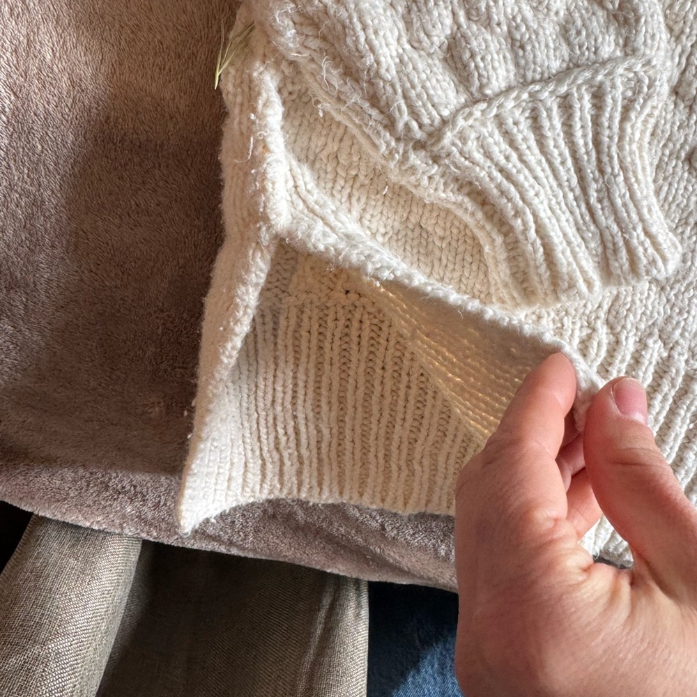 Cozy Cream Aerie Cotton Blend Sweater - Picture 4 of 15